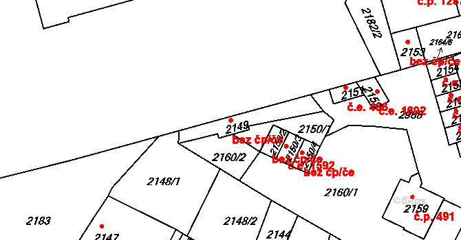 Děčín 47092050 na parcele st. 2149 v KÚ Děčín, Katastrální mapa