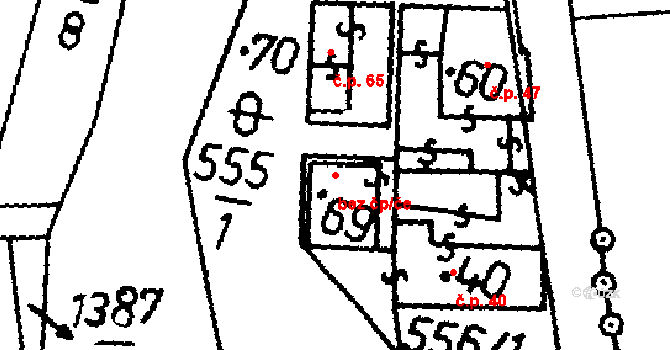 Nišovice 47167050 na parcele st. 69 v KÚ Nišovice, Katastrální mapa