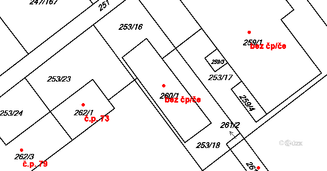 Svésedlice 47393050 na parcele st. 260/1 v KÚ Svésedlice, Katastrální mapa