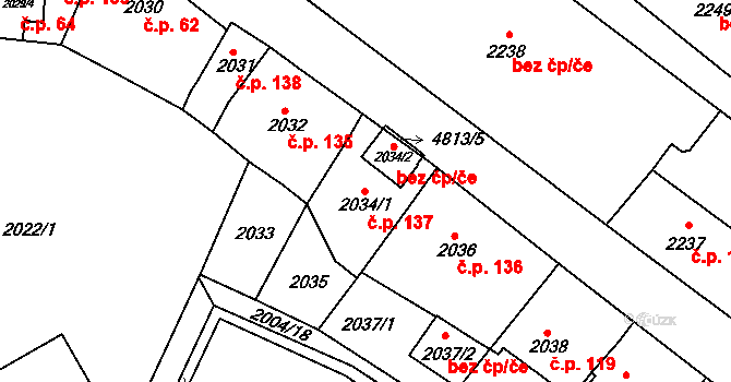 Pražské Předměstí 137, Vysoké Mýto na parcele st. 2034/1 v KÚ Vysoké Mýto, Katastrální mapa