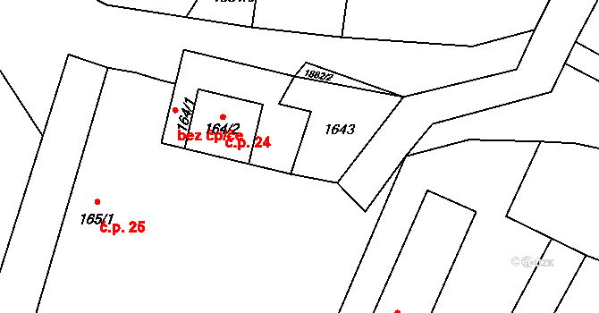 Heřmanov 24, Kolešovice na parcele st. 164/2 v KÚ Kolešovice, Katastrální mapa
