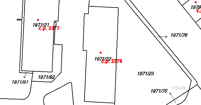 Louny 2376 na parcele st. 1971/22 v KÚ Louny, Katastrální mapa