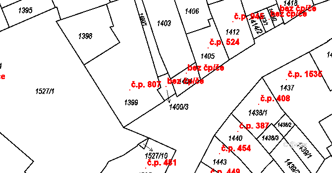 Litoměřice 118325051 na parcele st. 1400/3 v KÚ Litoměřice, Katastrální mapa