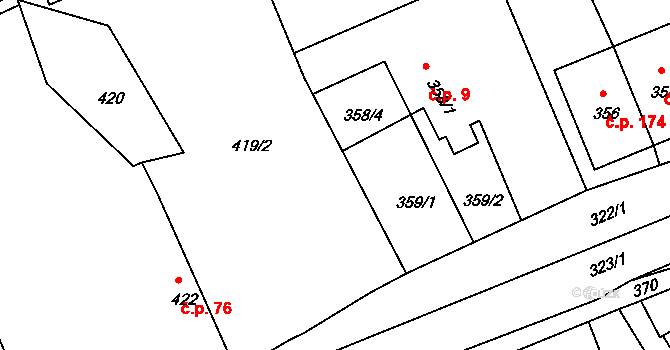 Drahelice 10, Nymburk na parcele st. 419/2 v KÚ Drahelice, Katastrální mapa