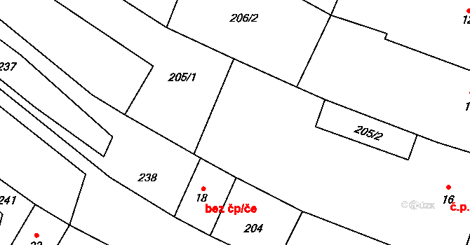 Borotín 1 na parcele st. 16 v KÚ Borotín u Tábora, Katastrální mapa