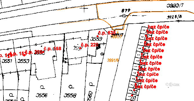 Poděbrady III 635, Poděbrady na parcele st. 3559 v KÚ Poděbrady, Katastrální mapa