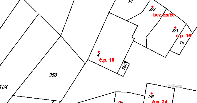 Kakovice 15, Předslavice na parcele st. 4 v KÚ Kakovice u Volyně, Katastrální mapa
