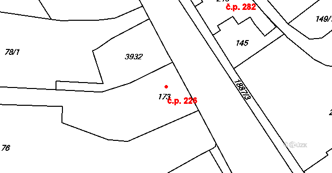 Vrchlabí 226 na parcele st. 173 v KÚ Vrchlabí, Katastrální mapa