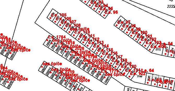 Jirkov 113 na parcele st. 2134 v KÚ Jirkov, Katastrální mapa