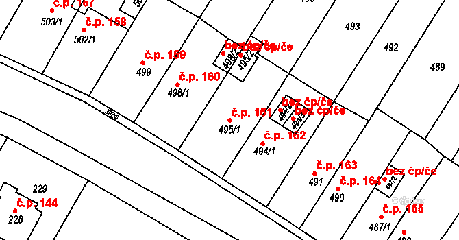 Pražské Předměstí 161, Bílina na parcele st. 495/1 v KÚ Bílina, Katastrální mapa