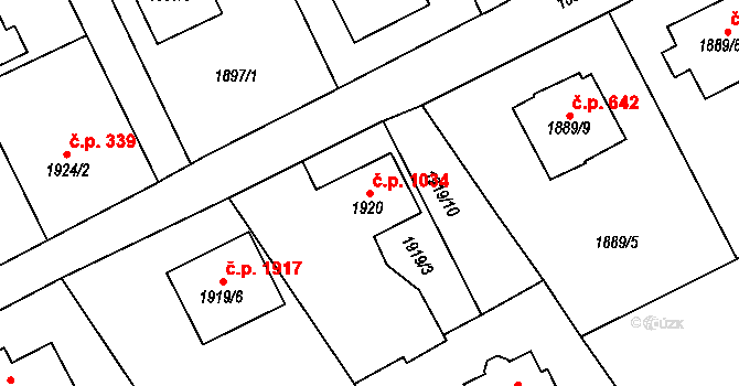 Mizerov 1034, Karviná na parcele st. 1920 v KÚ Karviná-město, Katastrální mapa