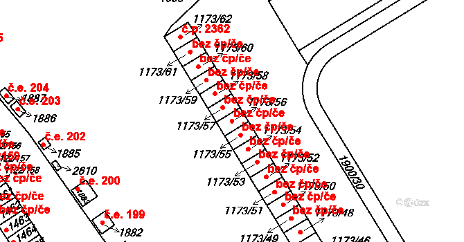 Uničov 2356 na parcele st. 1173/56 v KÚ Uničov, Katastrální mapa