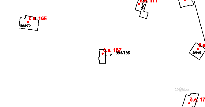 Třebenice 167, Štěchovice na parcele st. 504/156 v KÚ Štěchovice u Prahy, Katastrální mapa