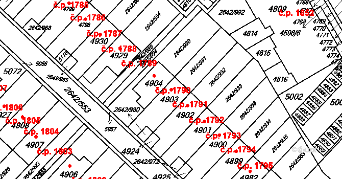 Kuřim 1791 na parcele st. 4903 v KÚ Kuřim, Katastrální mapa