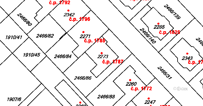 Tišnov 1787 na parcele st. 2273 v KÚ Tišnov, Katastrální mapa