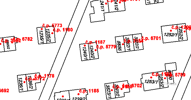 Zlín 5779, Katastrální mapa