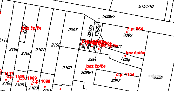 Tachov 38306051 na parcele st. 2095/4 v KÚ Tachov, Katastrální mapa