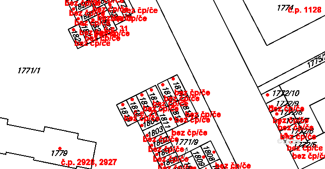 Kladno 38555051 na parcele st. 1815 v KÚ Kladno, Katastrální mapa