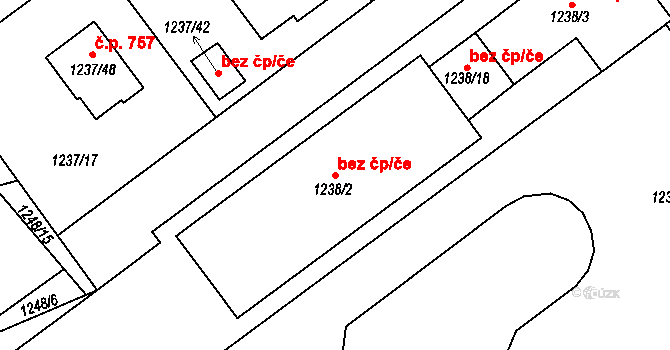 Proboštov 39142051 na parcele st. 1238/2 v KÚ Proboštov u Teplic, Katastrální mapa