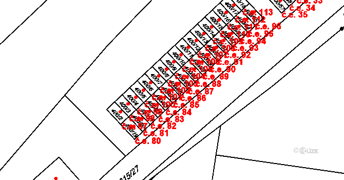 Vysokov 85 na parcele st. 400/24 v KÚ Vysokov, Katastrální mapa