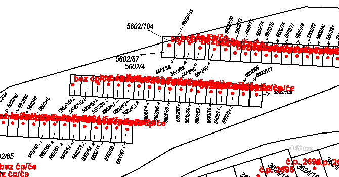 Znojmo 40996051 na parcele st. 5602/66 v KÚ Znojmo-město, Katastrální mapa