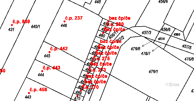 Lovosice 41117051 na parcele st. 462 v KÚ Lovosice, Katastrální mapa