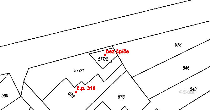 Křelov-Břuchotín 41641051 na parcele st. 577/2 v KÚ Křelov, Katastrální mapa
