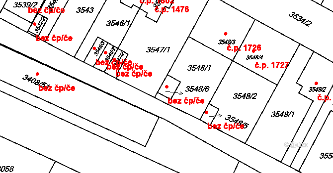 Litoměřice 42014051 na parcele st. 3548/6 v KÚ Litoměřice, Katastrální mapa