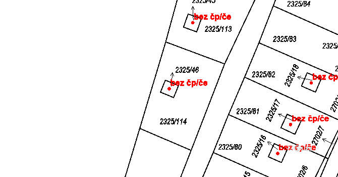 Dačice 42454051 na parcele st. 2325/46 v KÚ Dačice, Katastrální mapa