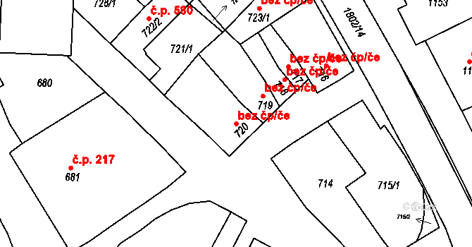 Dolní Bojanovice 44740051 na parcele st. 720 v KÚ Dolní Bojanovice, Katastrální mapa