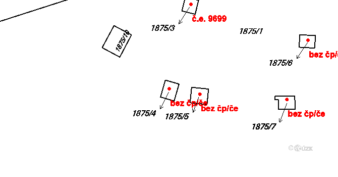 Ústí nad Labem 44748051 na parcele st. 1875/4 v KÚ Klíše, Katastrální mapa