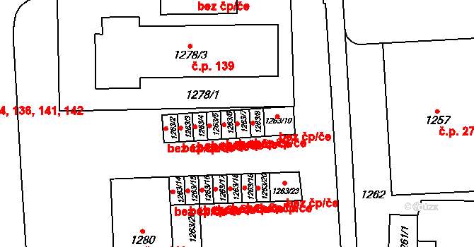 Brno 45538051 na parcele st. 1263/7 v KÚ Štýřice, Katastrální mapa
