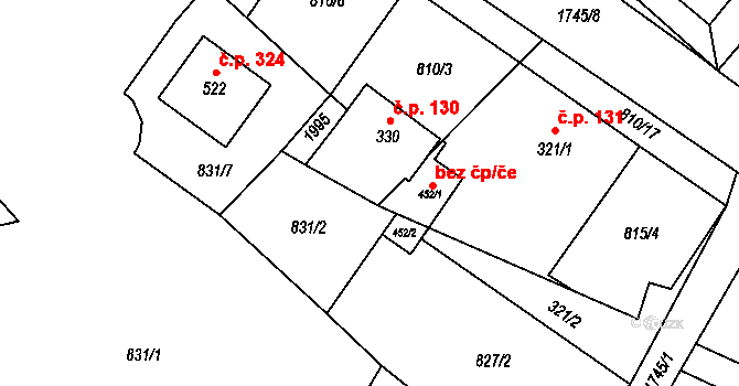 Karlovice 46539051 na parcele st. 452/1 v KÚ Karlovice ve Slezsku, Katastrální mapa