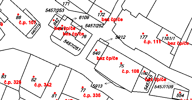 Polešovice 49114051 na parcele st. 640 v KÚ Polešovice, Katastrální mapa