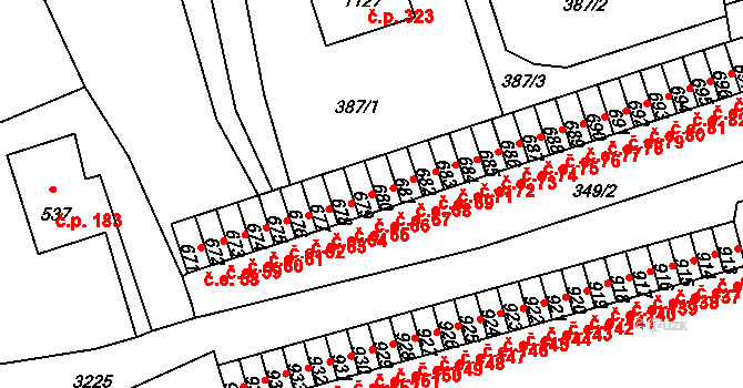 Jílové 49577051 na parcele st. 679 v KÚ Jílové u Děčína, Katastrální mapa