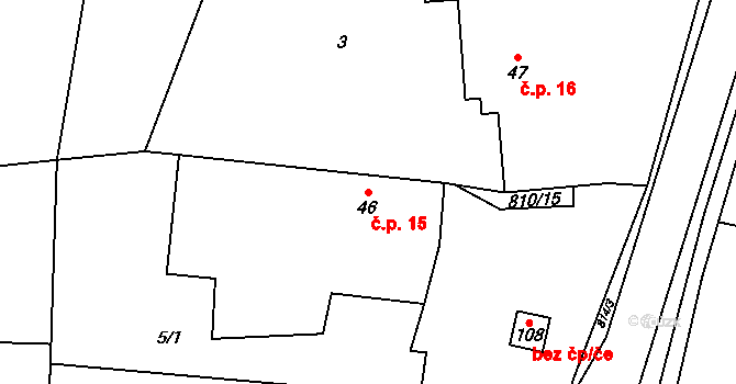 Holešovice 15, Chroustovice na parcele st. 46 v KÚ Holešovice u Chroustovic, Katastrální mapa