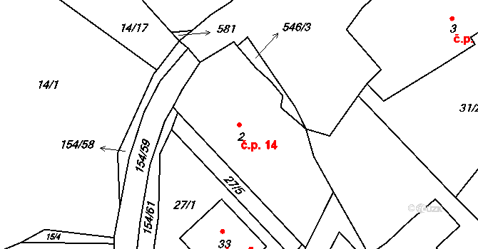 Dudov 14, Skrýchov u Malšic na parcele st. 2 v KÚ Dudov, Katastrální mapa