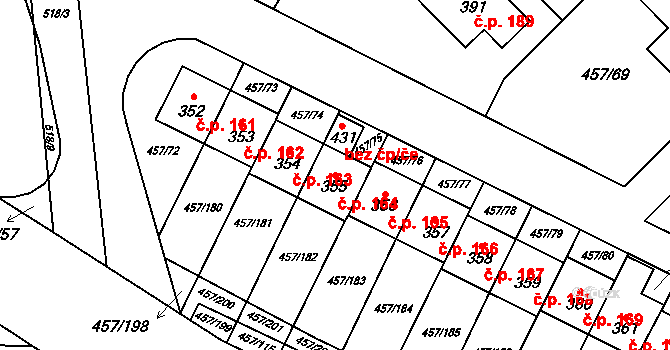 Zeměchy 164, Kralupy nad Vltavou na parcele st. 355 v KÚ Zeměchy u Kralup nad Vltavou, Katastrální mapa