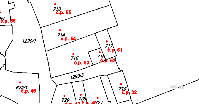 Latrán 52, Český Krumlov na parcele st. 716 v KÚ Český Krumlov, Katastrální mapa