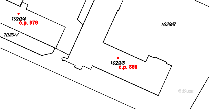 Chotěboř 859 na parcele st. 1029/5 v KÚ Chotěboř, Katastrální mapa