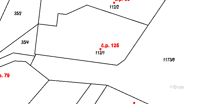 Jíkev 125 na parcele st. 112/1 v KÚ Jíkev, Katastrální mapa