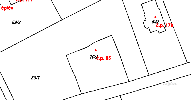 Maršovice 65 na parcele st. 10/2 v KÚ Maršovice u Jablonce nad Nisou, Katastrální mapa