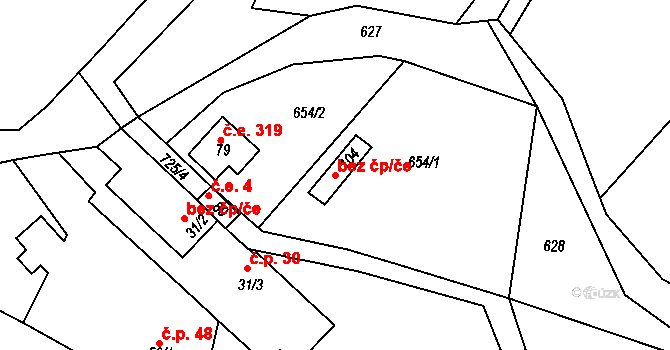 Vyskytná nad Jihlavou 147911052 na parcele st. 104 v KÚ Jiřín, Katastrální mapa