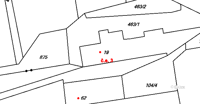 Skuhrov 3, Rožmitál pod Třemšínem na parcele st. 19 v KÚ Skuhrov pod Třemšínem, Katastrální mapa