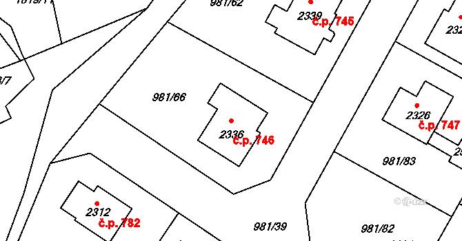 Přibyslav 746 na parcele st. 2336 v KÚ Přibyslav, Katastrální mapa