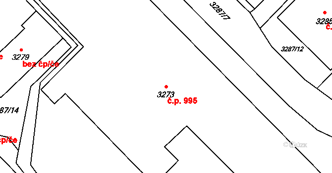 Jablunkov 995 na parcele st. 3273 v KÚ Jablunkov, Katastrální mapa