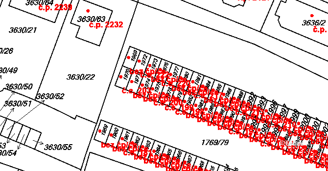 Tachov 199 na parcele st. 1978 v KÚ Tachov, Katastrální mapa