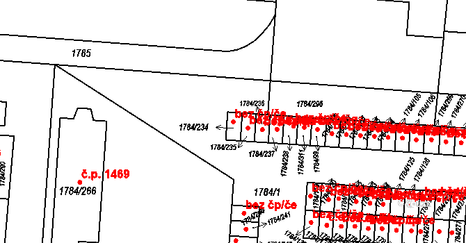 Slavkov u Brna 40266052 na parcele st. 1784/234 v KÚ Slavkov u Brna, Katastrální mapa
