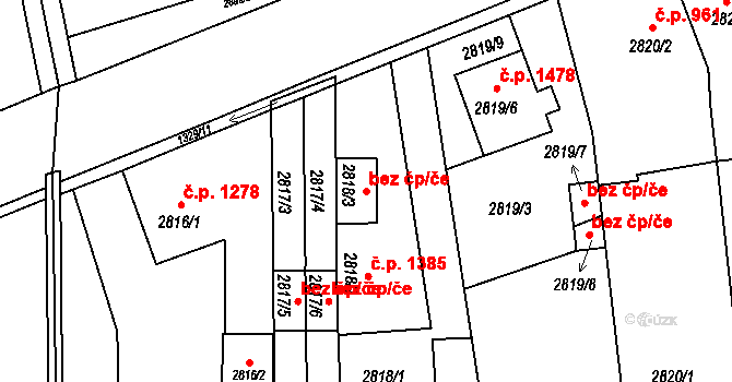 Holešov 41053052 na parcele st. 2818/3 v KÚ Holešov, Katastrální mapa