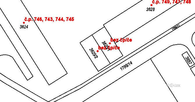 Chrudim 42222052 na parcele st. 3625/2 v KÚ Chrudim, Katastrální mapa